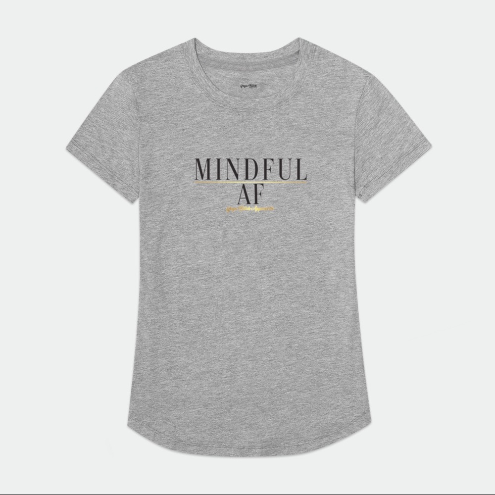 Mindful AF Buttery Soft Yoga Bitch Supima Tee EUC